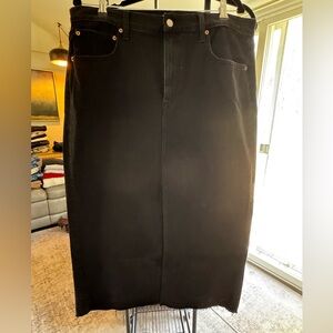 Pistola Black Pencil Skirt with Front Slit